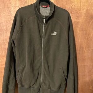 Vintage Puma Zippered Fleece Jacket. XL Brown